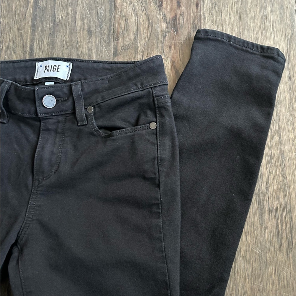 PAIGE Verdugo Crop Black Skinny Jeans 26 - Picture 4 of 5
